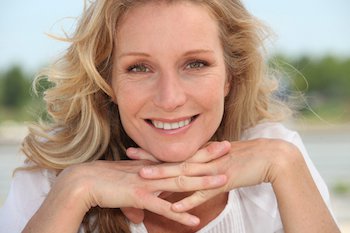 Female with brow lift