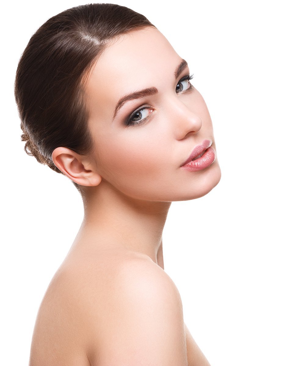 Fairfield County deep plane facelift model with brown hair